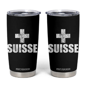 Suisse Swiss French Vintage Cross Flag Switzerland Roots Tumbler Cup