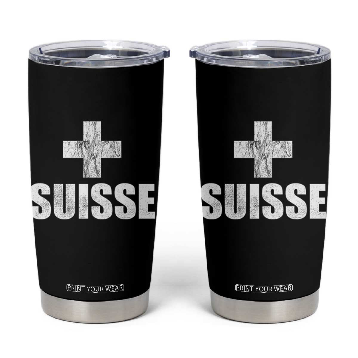 Suisse Swiss French Vintage Cross Flag Switzerland Roots Tumbler Cup TS11 Black Print Your Wear