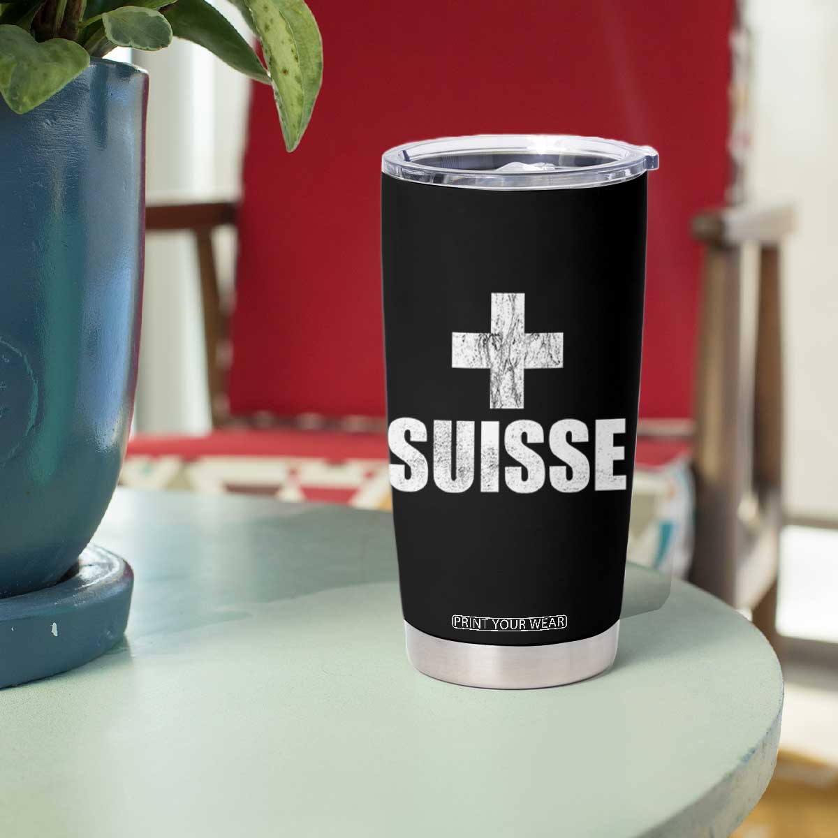 Suisse Swiss French Vintage Cross Flag Switzerland Roots Tumbler Cup