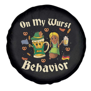 Funny Oktoberfest Spare Tire Cover On My Wurst Behavior Beer Bratwurst Lederhosen Dirndl TS11 Print Your Wear