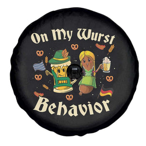 Funny Oktoberfest Spare Tire Cover On My Wurst Behavior Beer Bratwurst Lederhosen Dirndl TS11 Print Your Wear