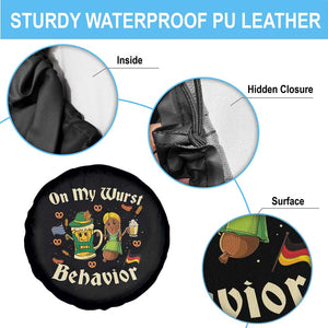 Funny Oktoberfest Spare Tire Cover On My Wurst Behavior Beer Bratwurst Lederhosen Dirndl TS11 Print Your Wear