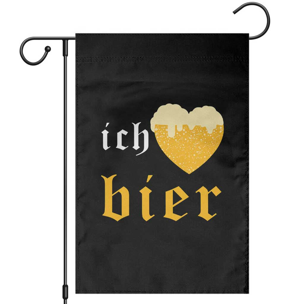 Funny Oktoberfest Garden Flag Ich Liebe Bier Heart German Beer Foam TS11 Black Print Your Wear