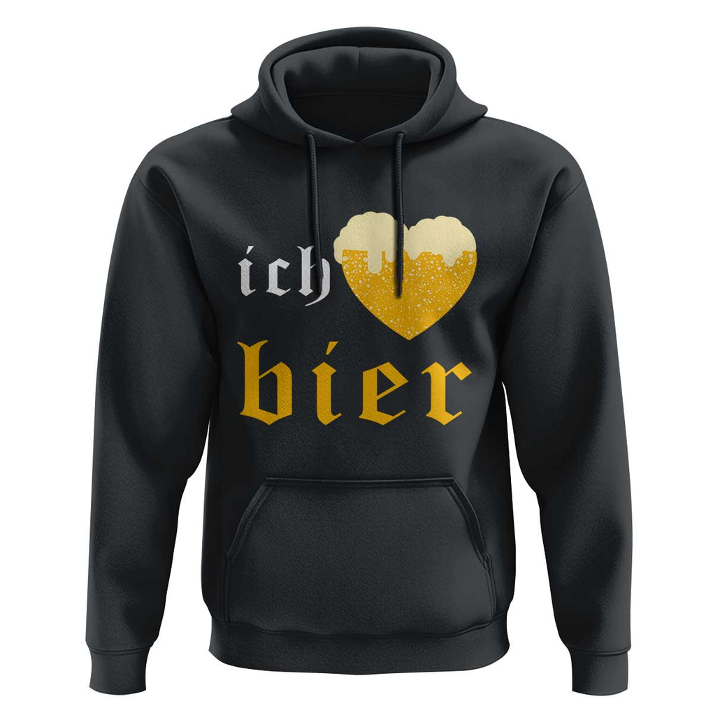 Funny Oktoberfest Hoodie Ich Liebe Bier Heart German Beer Foam TS11 Black Print Your Wear