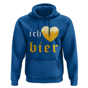 Funny Oktoberfest Hoodie Ich Liebe Bier Heart German Beer Foam TS11 Royal Blue Print Your Wear