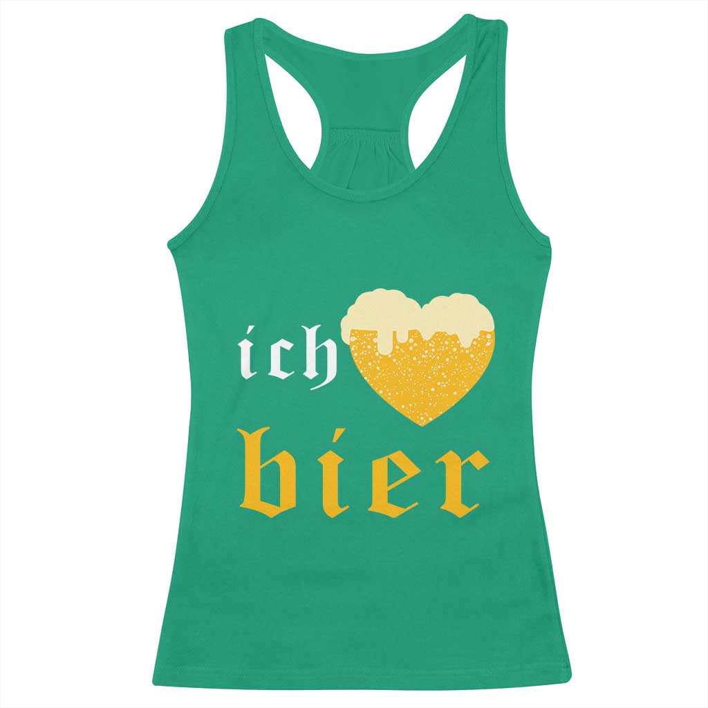 Funny Oktoberfest Racerback Tank Top Ich Liebe Bier Heart German Beer Foam TS11 Irish Green Print Your Wear