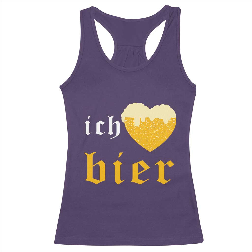 Funny Oktoberfest Racerback Tank Top Ich Liebe Bier Heart German Beer Foam TS11 Purple Print Your Wear