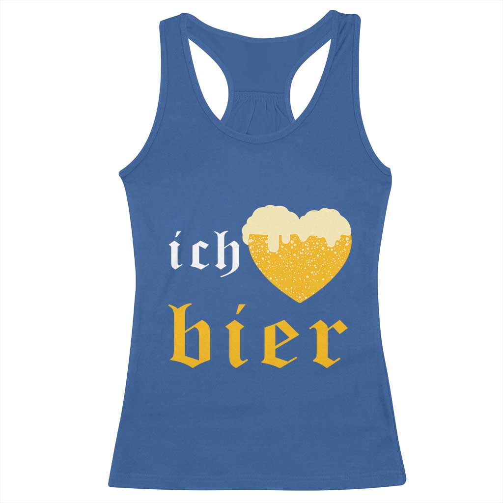 Funny Oktoberfest Racerback Tank Top Ich Liebe Bier Heart German Beer Foam TS11 Royal Blue Print Your Wear