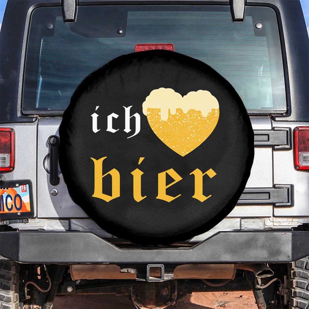 Funny Oktoberfest Spare Tire Cover Ich Liebe Bier Heart German Beer Foam TS11 No hole Black Print Your Wear