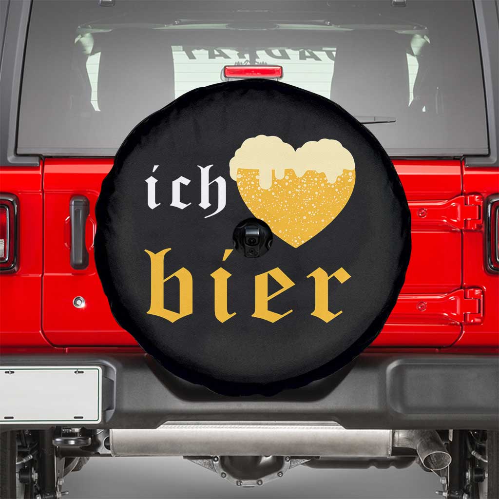 Funny Oktoberfest Spare Tire Cover Ich Liebe Bier Heart German Beer Foam TS11 Black Print Your Wear