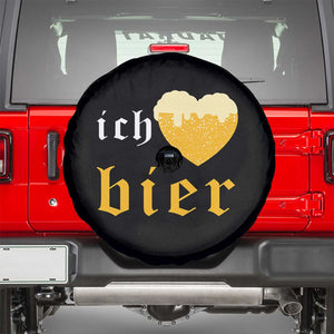 Funny Oktoberfest Spare Tire Cover Ich Liebe Bier Heart German Beer Foam TS11 Black Print Your Wear