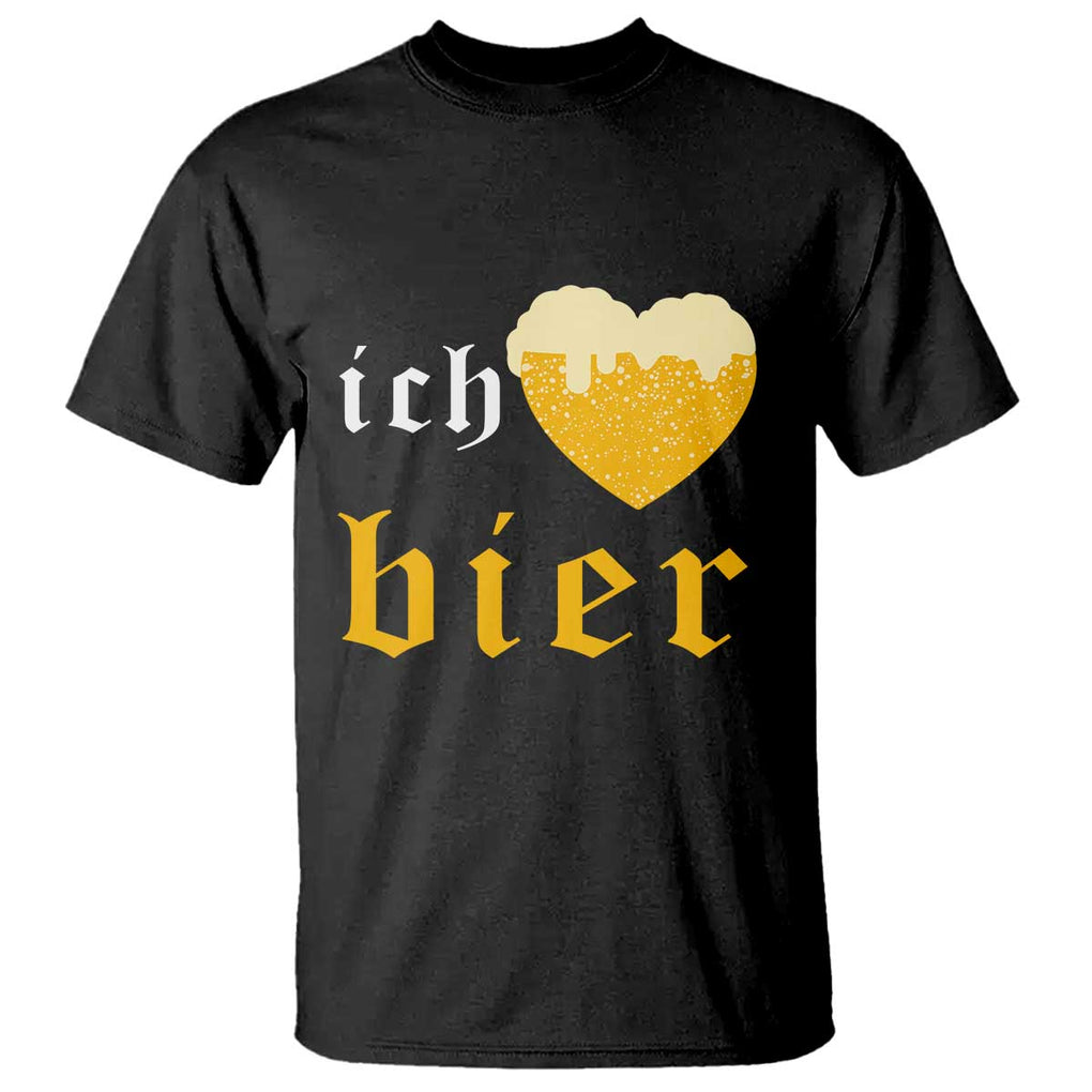 Funny Oktoberfest T Shirt Ich Liebe Bier Heart German Beer Foam TS11 Black Print Your Wear