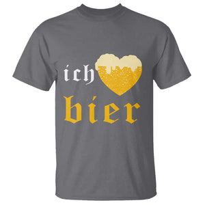 Funny Oktoberfest T Shirt Ich Liebe Bier Heart German Beer Foam TS11 Charcoal Print Your Wear