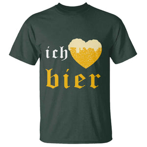 Funny Oktoberfest T Shirt Ich Liebe Bier Heart German Beer Foam TS11 Dark Forest Green Print Your Wear