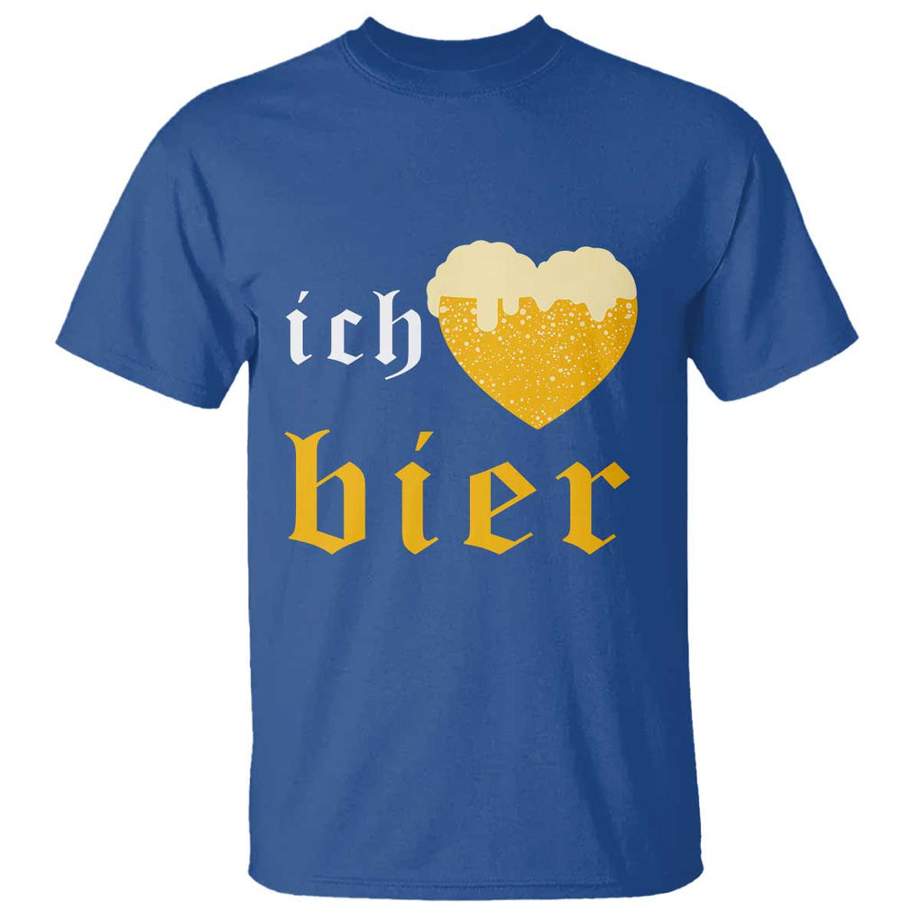 Funny Oktoberfest T Shirt Ich Liebe Bier Heart German Beer Foam TS11 Royal Blue Print Your Wear