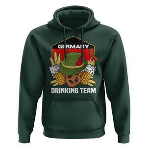 Germany Drinking Team Hoodie Germany Beer Festivals Oktoberfest Alpine hat Barley TS11 Dark Forest Green Print Your Wear
