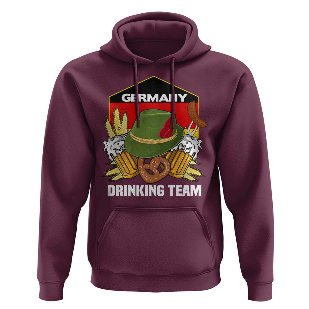Germany Drinking Team Hoodie Germany Beer Festivals Oktoberfest Alpine hat Barley TS11 Maroon Print Your Wear