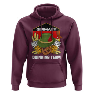 Germany Drinking Team Hoodie Germany Beer Festivals Oktoberfest Alpine hat Barley TS11 Maroon Print Your Wear