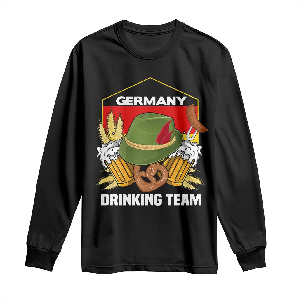 Germany Drinking Team Long Sleeve Shirt Germany Beer Festivals Oktoberfest Alpine hat Barley TS11 Black Print Your Wear