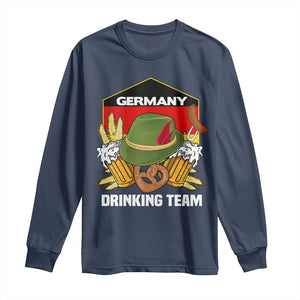 Germany Drinking Team Long Sleeve Shirt Germany Beer Festivals Oktoberfest Alpine hat Barley TS11 Navy Print Your Wear