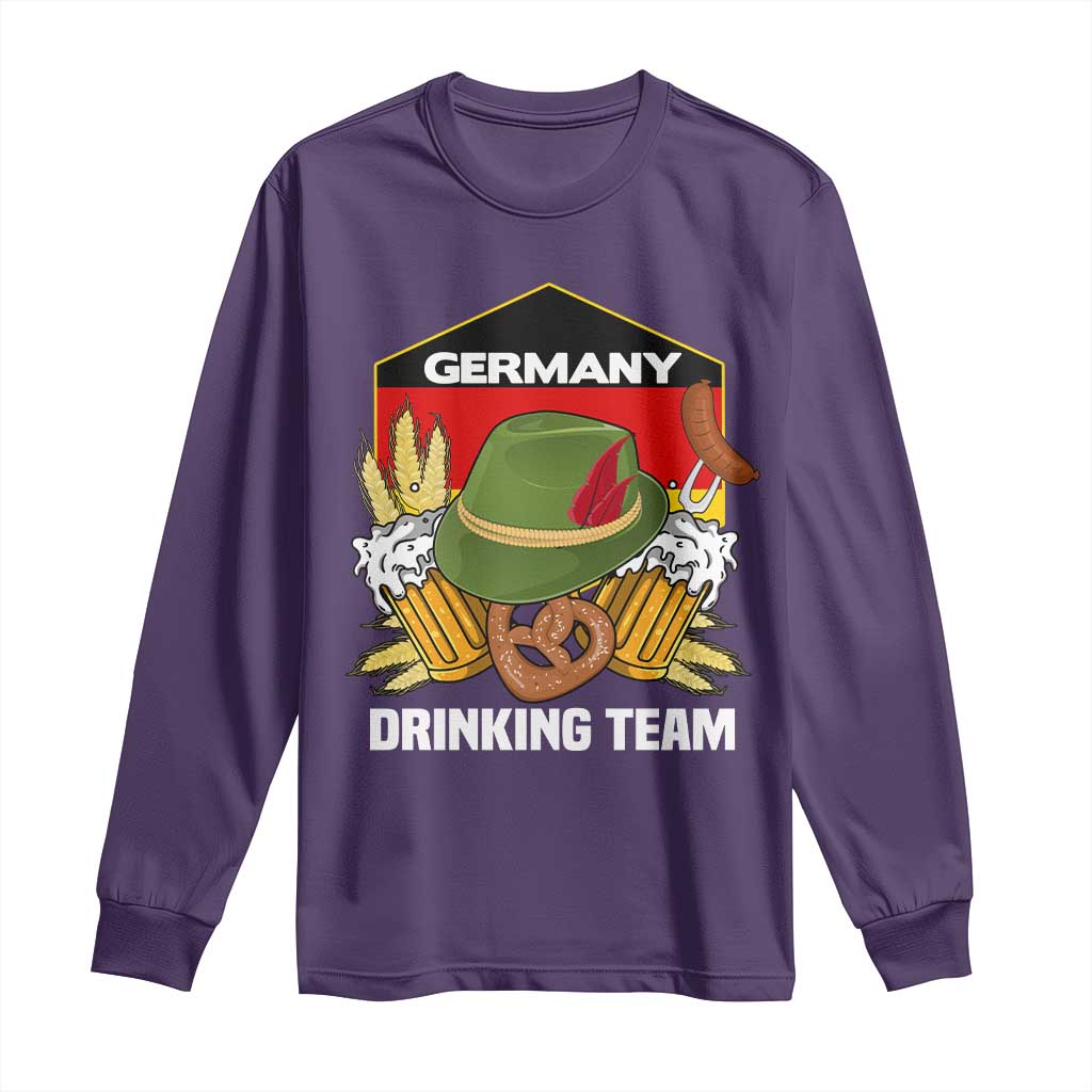 Germany Drinking Team Long Sleeve Shirt Germany Beer Festivals Oktoberfest Alpine hat Barley TS11 Purple Print Your Wear