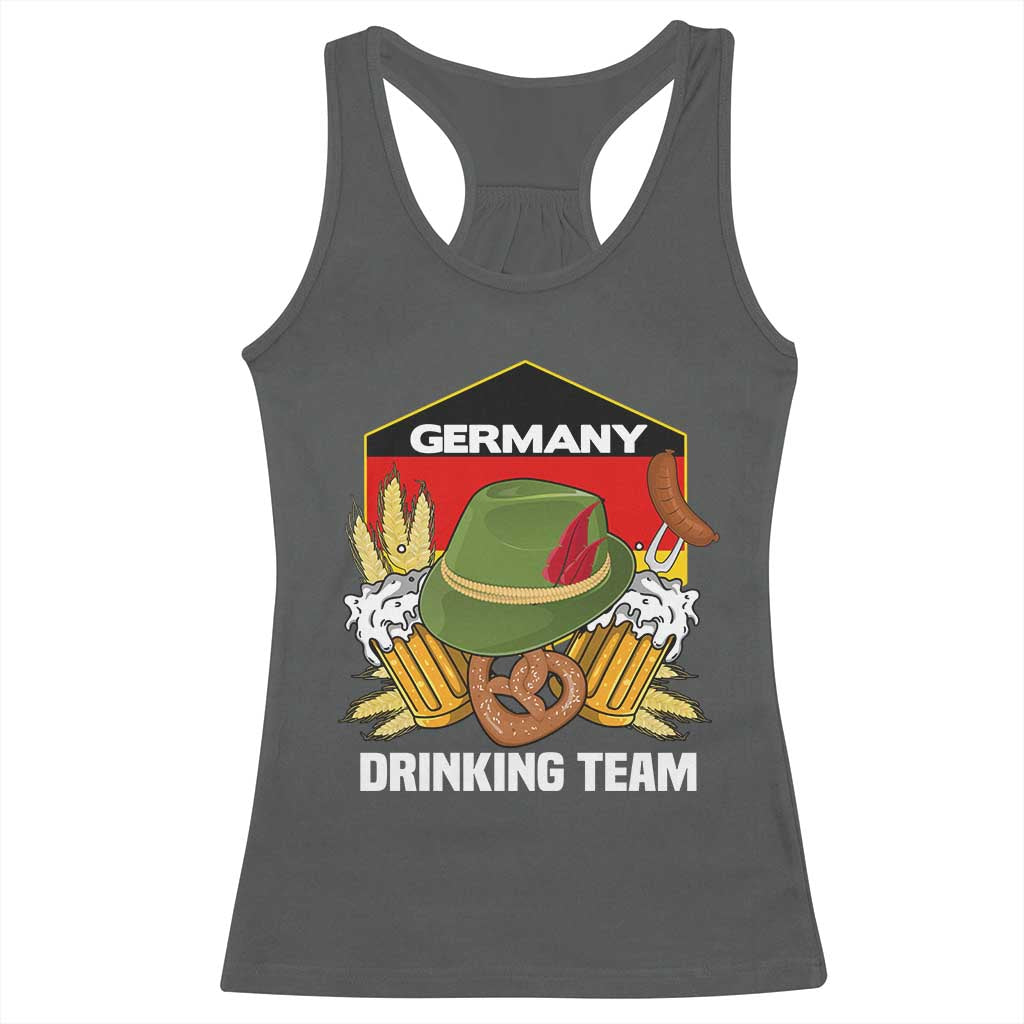 Germany Drinking Team Racerback Tank Top Germany Beer Festivals Oktoberfest Alpine hat Barley TS11 Dark Heather Print Your Wear
