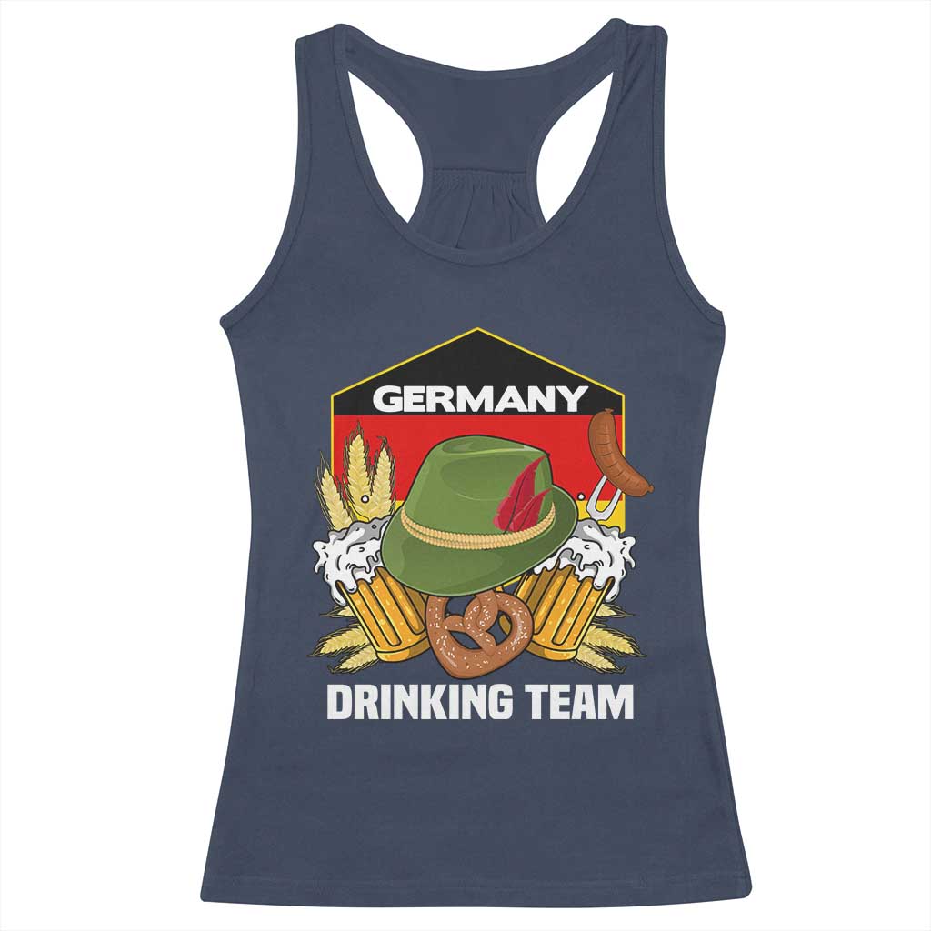 Germany Drinking Team Racerback Tank Top Germany Beer Festivals Oktoberfest Alpine hat Barley TS11 Navy Print Your Wear