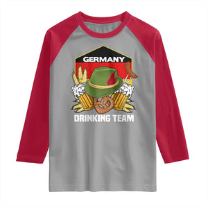 Germany Drinking Team Raglan Shirt Germany Beer Festivals Oktoberfest Alpine hat Barley TS11 Sport Gray Red Print Your Wear