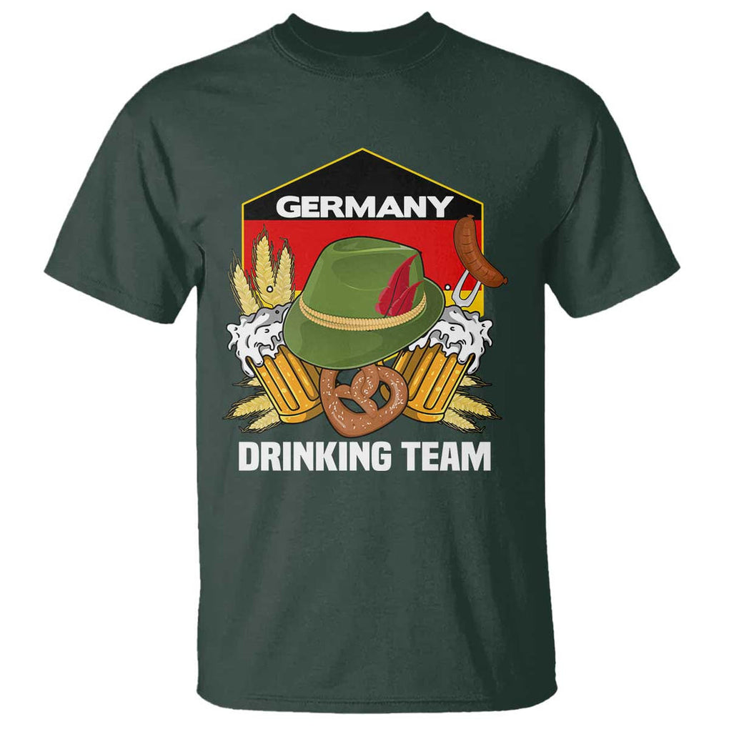 Germany Drinking Team T Shirt Germany Beer Festivals Oktoberfest Alpine hat Barley TS11 Dark Forest Green Print Your Wear