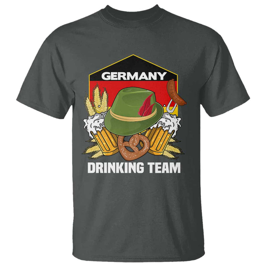 Germany Drinking Team T Shirt Germany Beer Festivals Oktoberfest Alpine hat Barley TS11 Dark Heather Print Your Wear