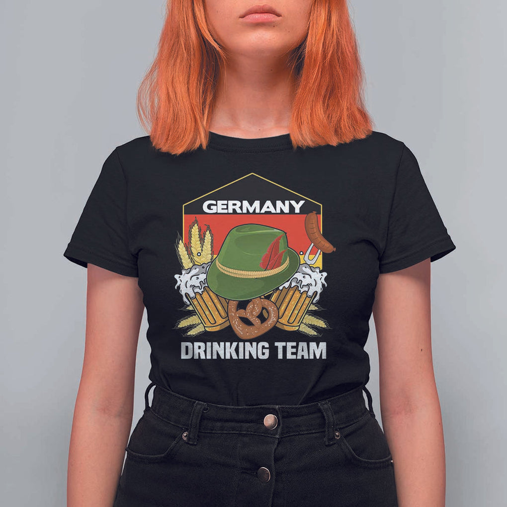 Germany Drinking Team T Shirt For Women Germany Beer Festivals Oktoberfest Alpine hat Barley TS11 Black Print Your Wear