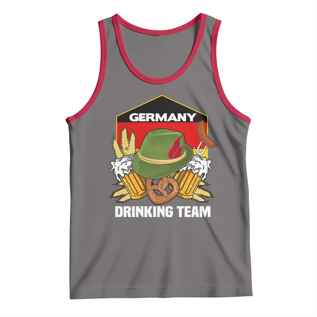 Germany Drinking Team Tank Top Germany Beer Festivals Oktoberfest Alpine hat Barley TS11 Deep Heather Red Print Your Wear
