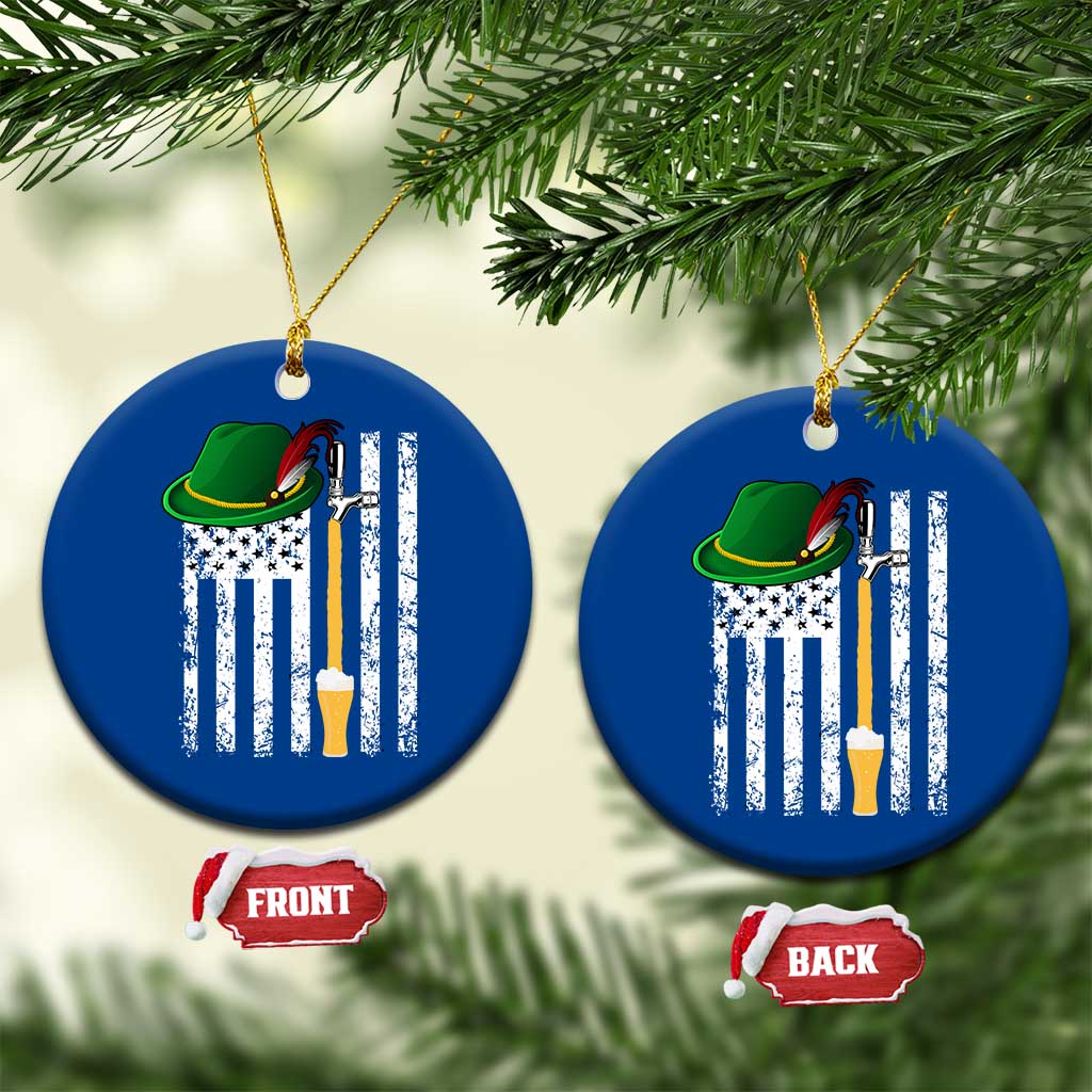 Funny German Beer Ceramic Ornament Oktoberfest Vintage American Flag Alpine hat TS11 1pc Blue Print Your Wear