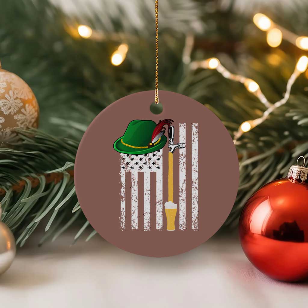 Funny German Beer Ceramic Ornament Oktoberfest Vintage American Flag Alpine hat TS11 1pc Mocha Print Your Wear