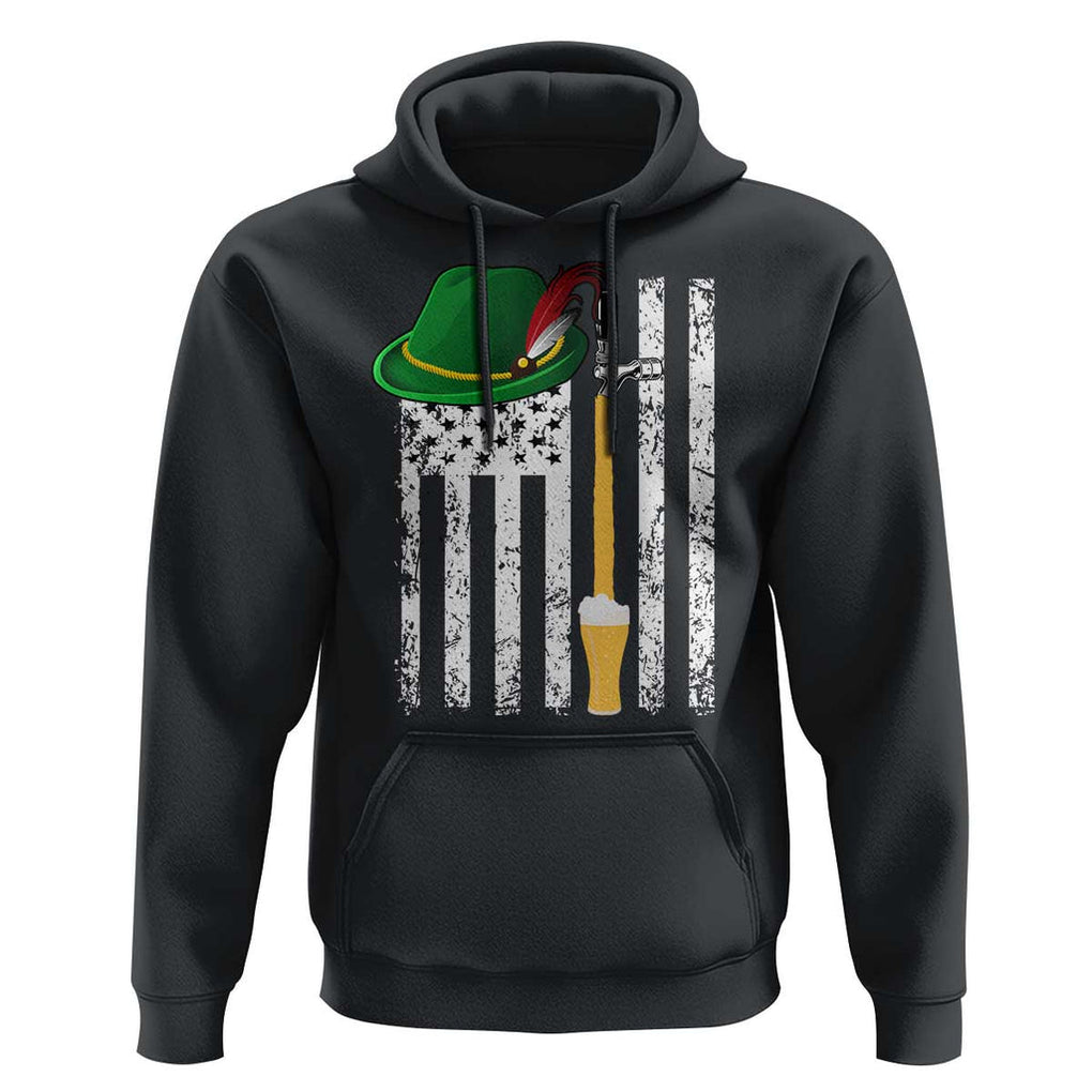 Funny German Beer Hoodie Oktoberfest Vintage American Flag Alpine hat TS11 Black Print Your Wear