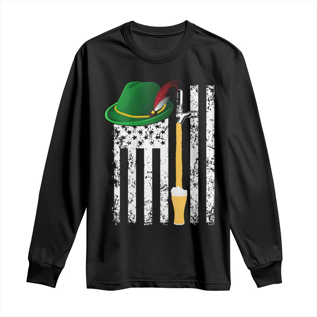 Funny German Beer Long Sleeve Shirt Oktoberfest Vintage American Flag Alpine hat TS11 Black Print Your Wear