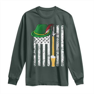 Funny German Beer Long Sleeve Shirt Oktoberfest Vintage American Flag Alpine hat TS11 Dark Forest Green Print Your Wear