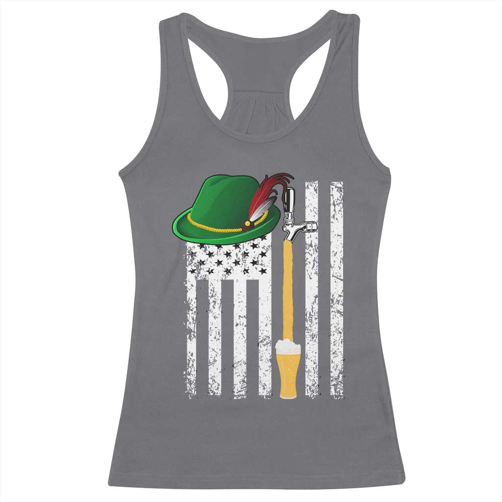 Funny German Beer Racerback Tank Top Oktoberfest Vintage American Flag Alpine hat TS11 Charcoal Print Your Wear