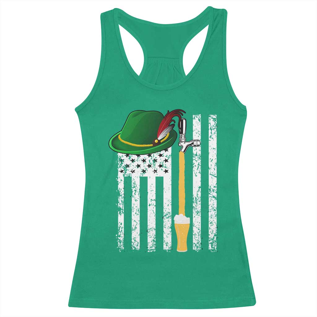 Funny German Beer Racerback Tank Top Oktoberfest Vintage American Flag Alpine hat TS11 Irish Green Print Your Wear