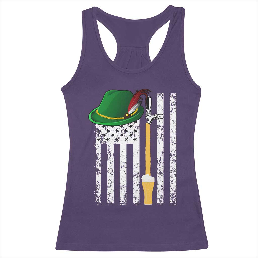 Funny German Beer Racerback Tank Top Oktoberfest Vintage American Flag Alpine hat TS11 Purple Print Your Wear