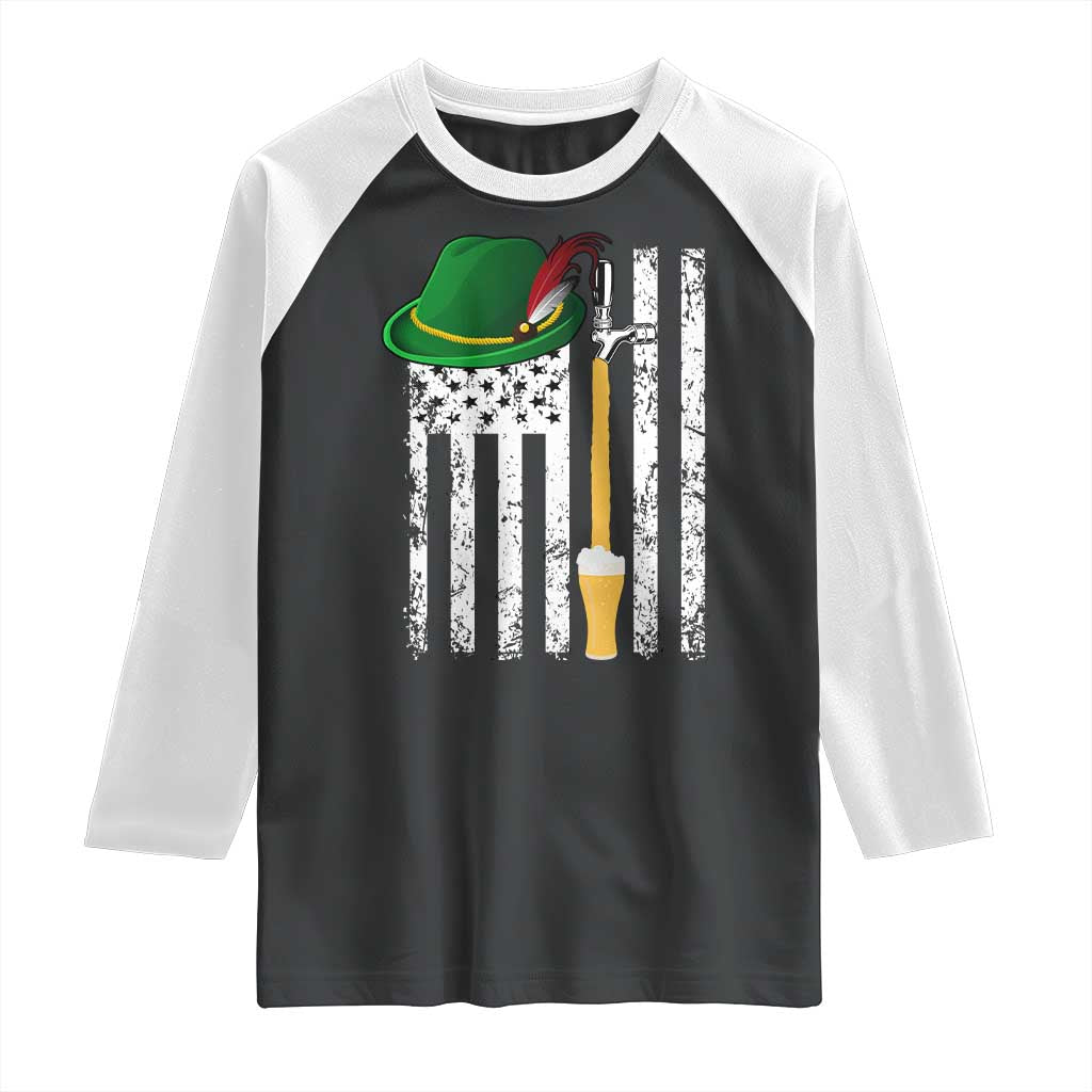 Funny German Beer Raglan Shirt Oktoberfest Vintage American Flag Alpine hat TS11 Black White Print Your Wear