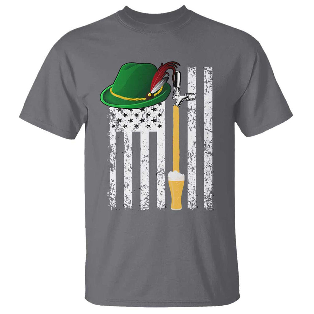 Funny German Beer T Shirt Oktoberfest Vintage American Flag Alpine hat TS11 Charcoal Print Your Wear