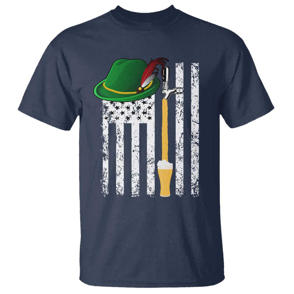 Funny German Beer T Shirt Oktoberfest Vintage American Flag Alpine hat TS11 Navy Print Your Wear