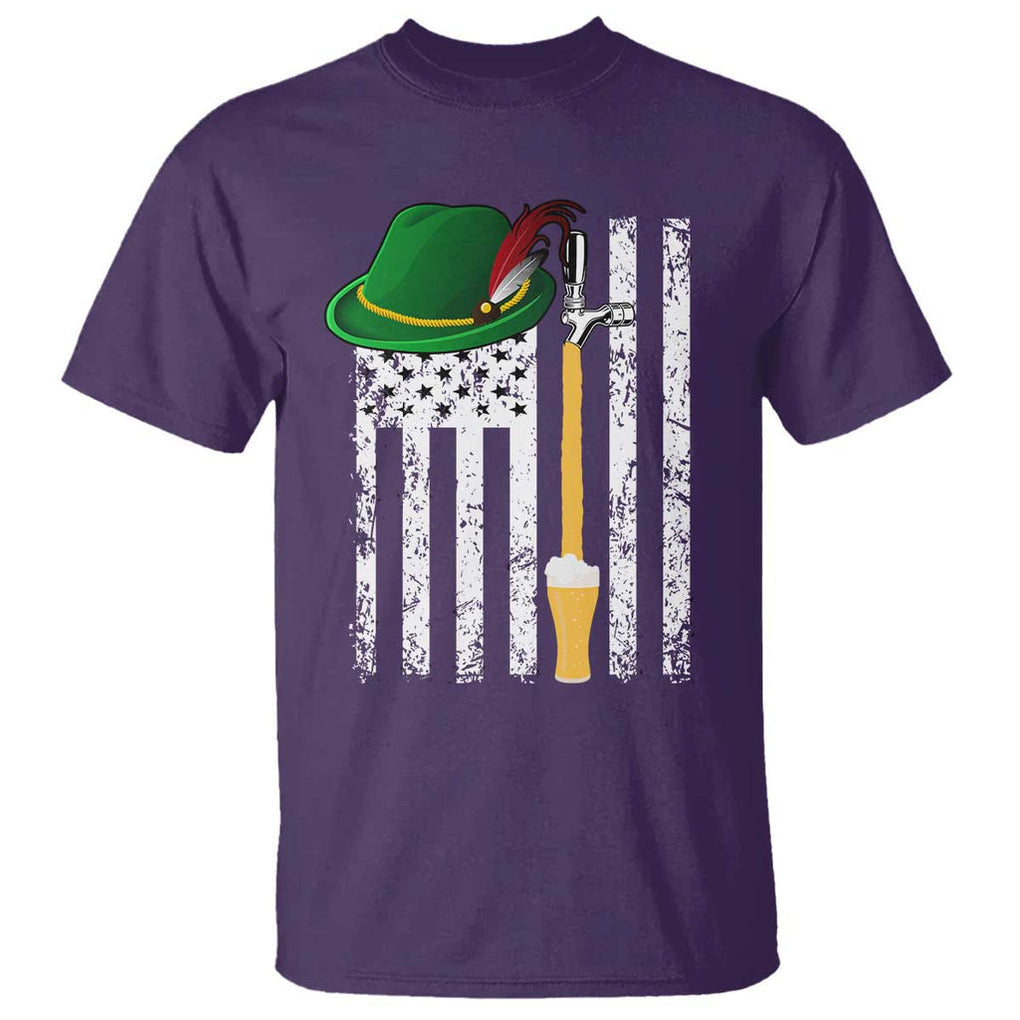 Funny German Beer T Shirt Oktoberfest Vintage American Flag Alpine hat TS11 Purple Print Your Wear