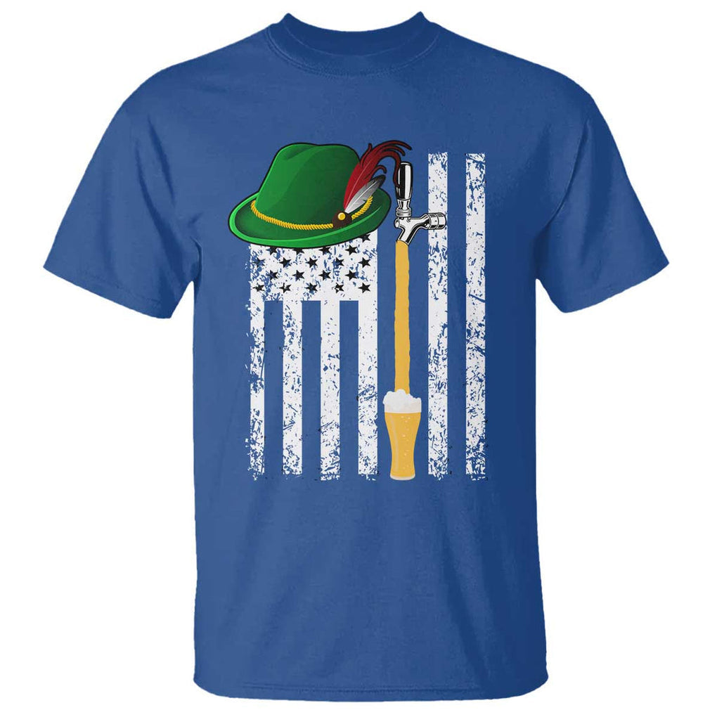 Funny German Beer T Shirt Oktoberfest Vintage American Flag Alpine hat TS11 Royal Blue Print Your Wear