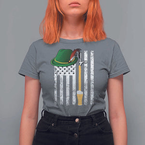 Funny German Beer T Shirt For Women Oktoberfest Vintage American Flag Alpine hat TS11 Charcoal Print Your Wear