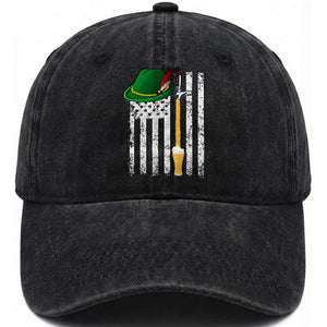 Funny German Beer Washed Cotton Baseball Cap Oktoberfest Vintage American Flag Alpine hat TS11 Print Your Wear