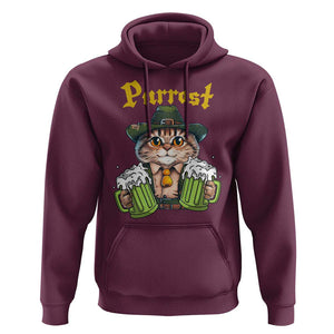 Funny Oktoberfest Cat Hoodie Purrost Kitty Drinking Beer Lederhosen Pet Lovers TS11 Maroon Print Your Wear
