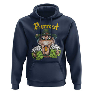 Funny Oktoberfest Cat Hoodie Purrost Kitty Drinking Beer Lederhosen Pet Lovers TS11 Navy Print Your Wear