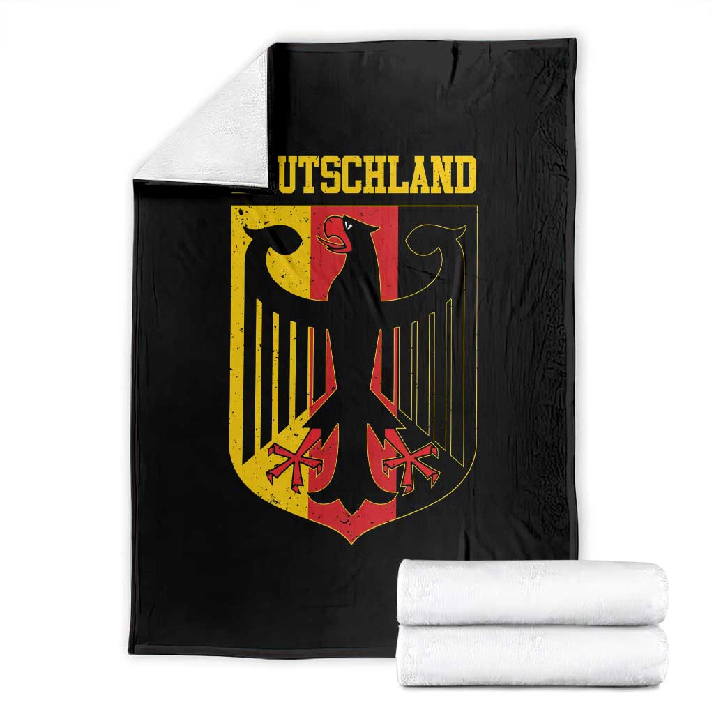 Deutschland German Pride Throw Blanket Bundesadler Coat of Arms TS11 Black Print Your Wear
